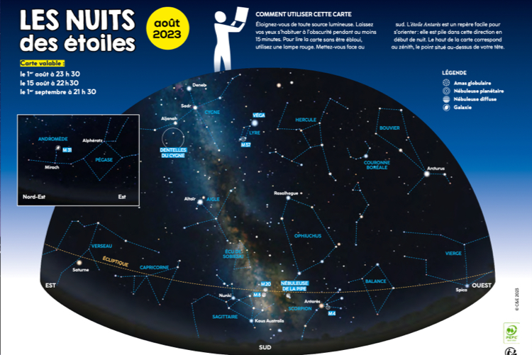 La carte du ciel pendant les Nuits des étoiles