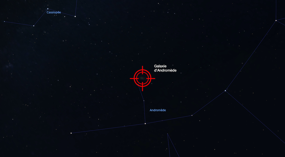 Localisation de la galaxie d'Andromède (M31)