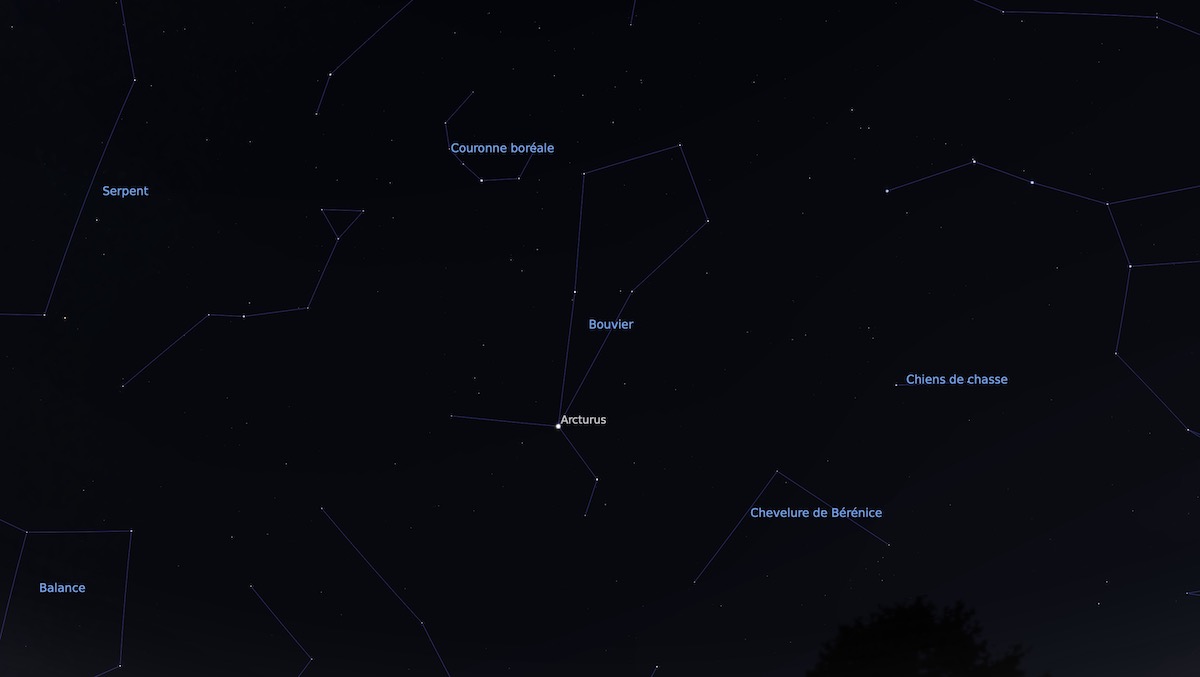 Localisation de la constellation du Bouvier