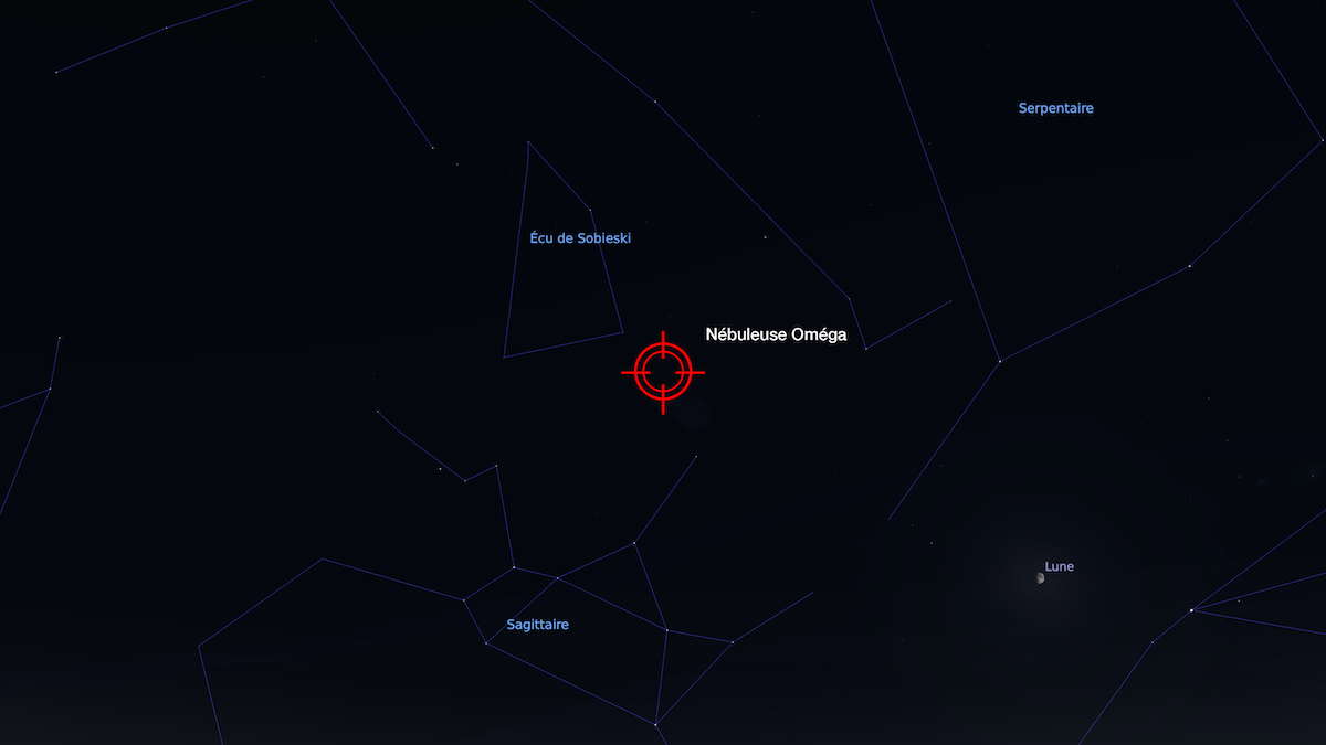 Localisation de la nébuleuse Oméga M17
