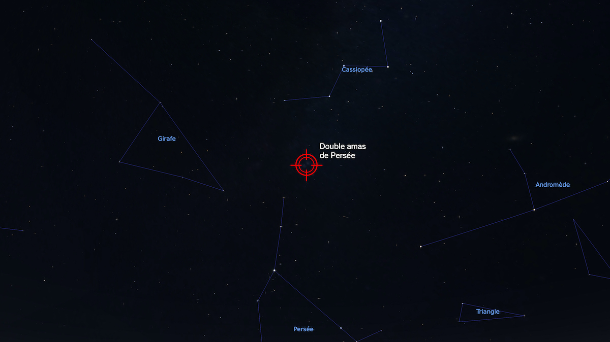 Localisation de le double amas de Persée (NGC 884 et NGC 869)