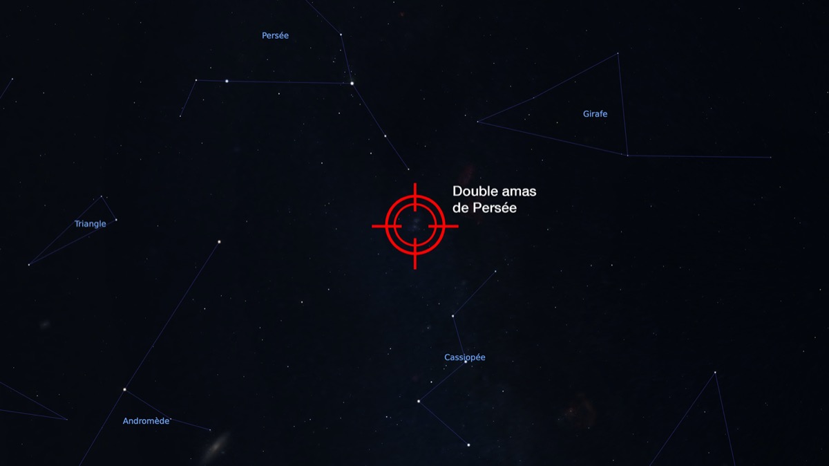 Localisation de le double amas de Persée (NGC 884 et NGC 869)