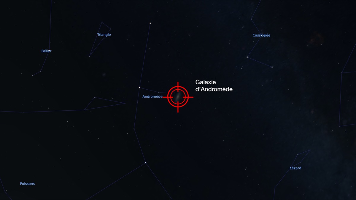 Localisation de la galaxie d'Andromède (M31)