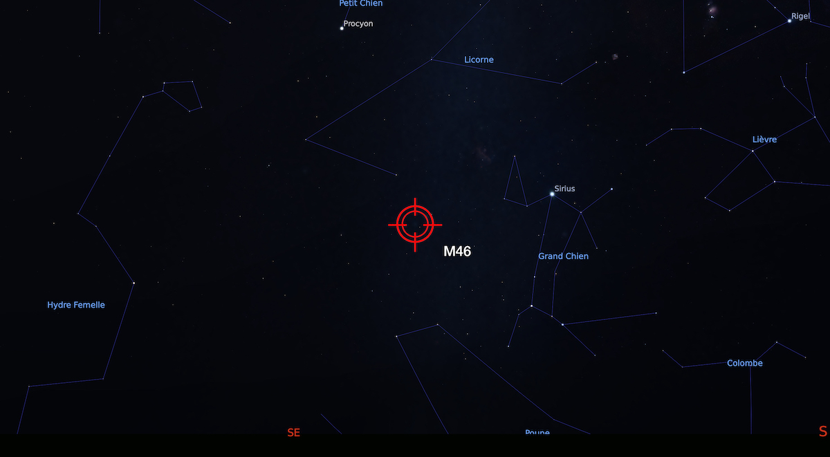Localisation de l'amas M46
