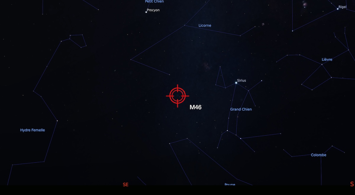 Localisation de l'amas M46